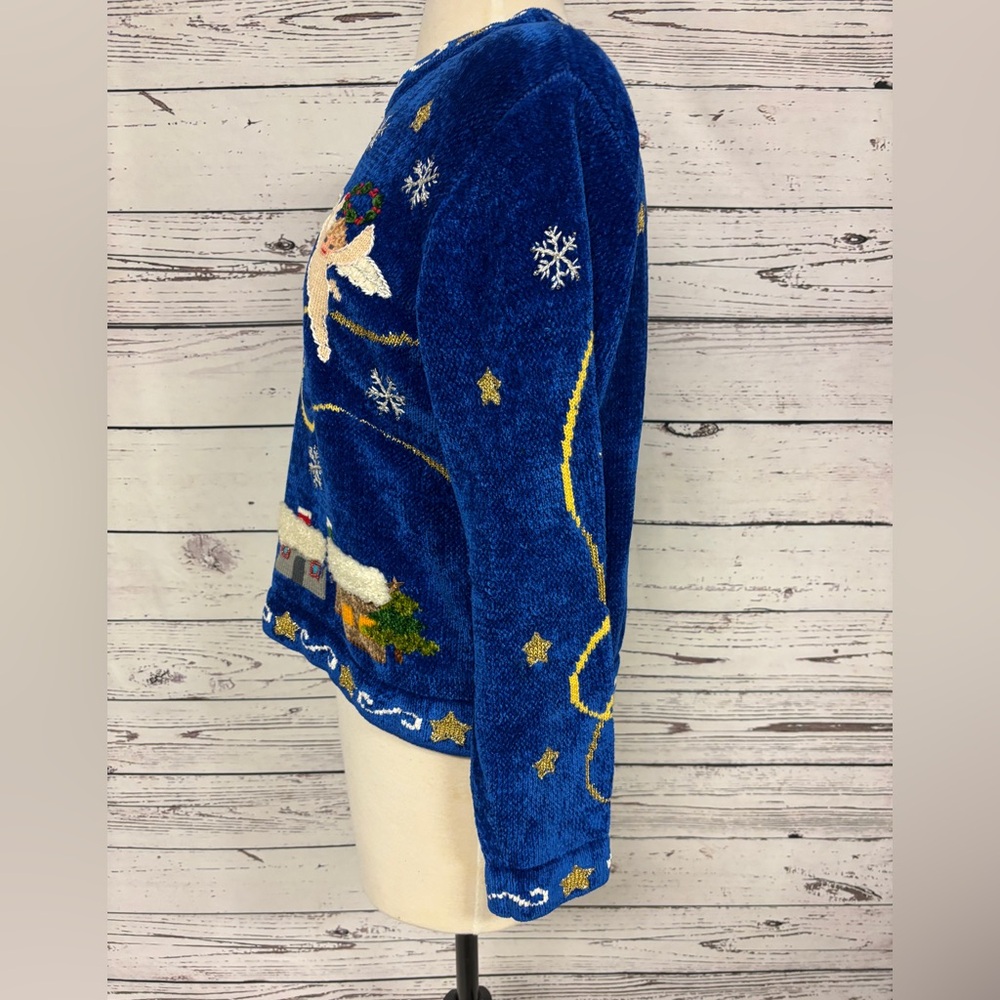 Vintage Claire Murray 80’s Stunning Christmas Sweater Hand Knit Embroidered - Picture 11 of 16
